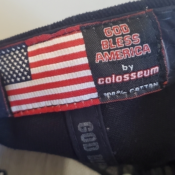 NYPD God Bless America By Colosseum White Navy Blue Baseball Hat Cap - Picture 13 of 14